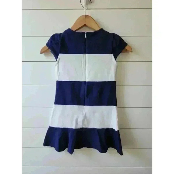 Gymboree Girl's Size 6 Blue and White Striped Cap Sleeve Nautical Dress - Picture 2 of 4